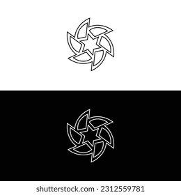Circle vector logo  line art design 
