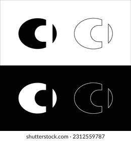 Circle vector logo  line art design 