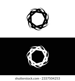 Diseño de silueta de logotipo de vector circular  