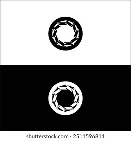 Circle vector logo silhouette design 