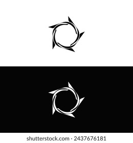 Circle vector logo template design . Circle illustration logo silhouette 