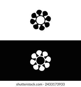 Circle vector logo template illustration . Circle icon silhouette logo 