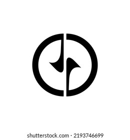 circle vector logo with vertical indentation modification