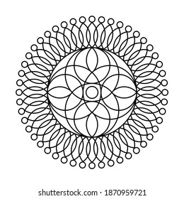 Circle Vektormandala Farbbuch für Meditation