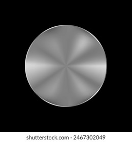circle vector with modern metal texture. 