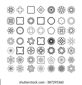 Circle vector ornament frame. Circular pattern of traditional motifs and ancient oriental ornaments. Hand drawn background.
