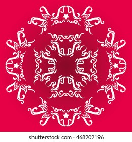 circle vector ornament on red base