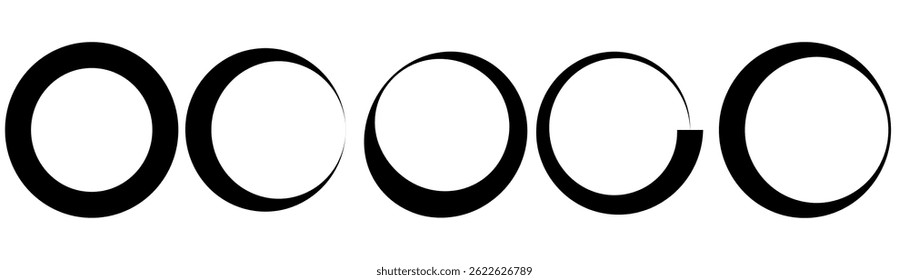 Circle vector set frame on a white background