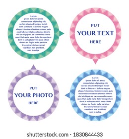 Circle vector text frame, for text or photo. 3d illusion. Adjustable to fit text.