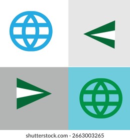 A circle with vertical curved lines horizontal curved lines