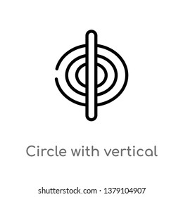 circle with vertical line vector line icon. Simple element illustration. circle with vertical line outline icon from signs concept. Can be used for web and mobile