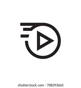 circle video icon - vector