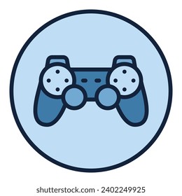 Circle with Videogame Controller vector Joypad concept colored icon or logo element