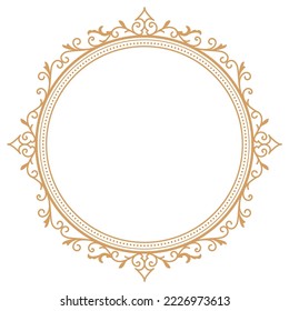 Circle vintage frame round flourish label vector