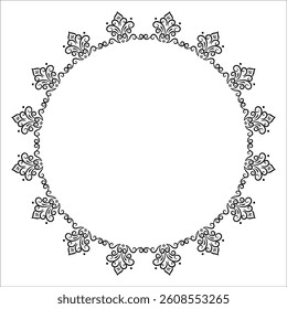 Circle vintage ornament frame. Decorative border frame vector design