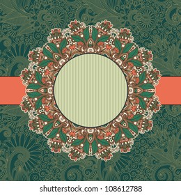 circle vintage ornamental template with place for your text