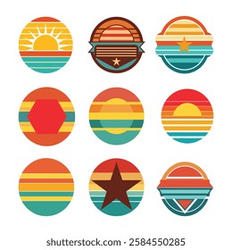 circle vintage retro background no text