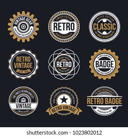 Circle Vintage And Retro Badge Design Collection. Vector Illustration
