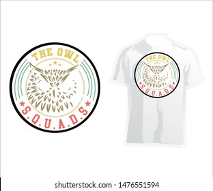 Circle Vintage and Retro Owl Vector, Design Shirt, Logo, Emblem