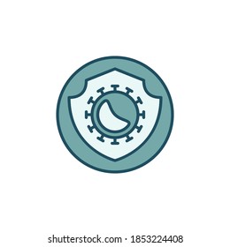 Circle with Virus and Shield vector concept colored icon