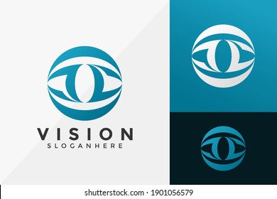 Circle Vision Eye Logo Design, Modern Logos Designs Vector Illustration Template