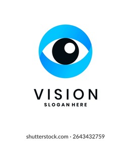 Circle vision logo design with abstract eye symbol