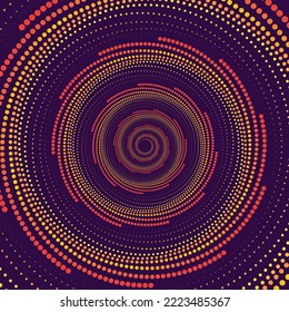 Ilustración del vórtice del círculo, ilusión óptica, fondo abstracto