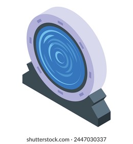 Circle vortex portal icon isometric vector. Round wizard door. Game podium stand