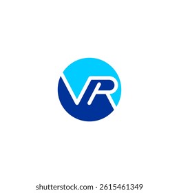 Circle VR, RV logo, digital urban symbol. simple minimalist round