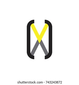 Circle with VX letter logo design vector