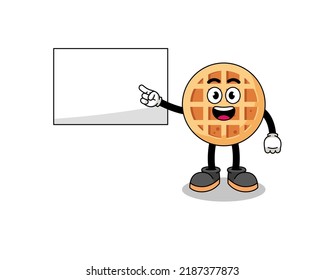 circle waffle illustration doing a presentation , character design