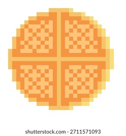 Círculo waffle pixel art sobre fondo blanco