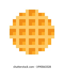 Circle waffle pixel art. Vector illustration. Valentine's Day.