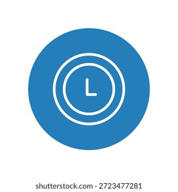 Icono de reloj de pared circular que muestra la hora para el horario y la gestión.