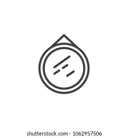 Circle wall Mirror outline icon. linear style sign for mobile concept and web design. simple line vector icon. Symbol, logo illustration. Pixel perfect vector graphics