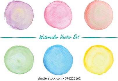 circle water color vector set