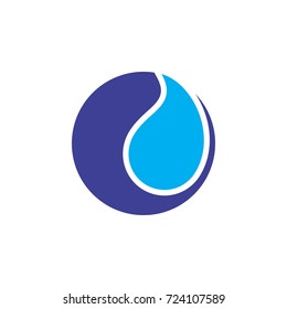 Circle with Water drop logo design vector