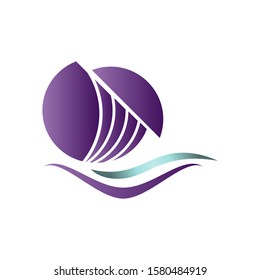 circle water icon logo design template