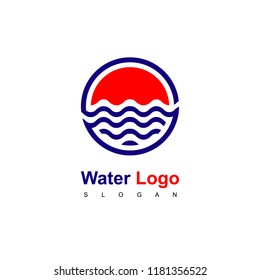 Circle Water Logo , Beach Icon Design