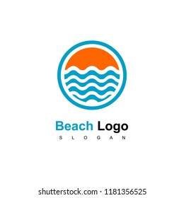 Circle Water Logo , Beach Icon Design