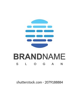 Circle Water Logo, Beach And Nature Symbol