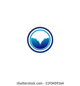 Circle Water Logo Design Vector