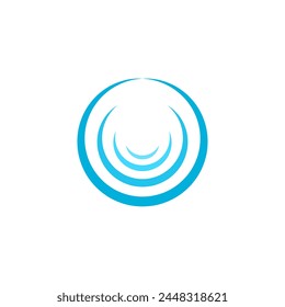 circle water wave letter o round logo vector icon design