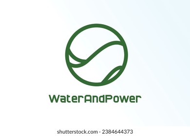 circle water wave minimalist elegant modern logo vector