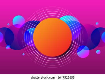 forma geométrica de fondo abstracto de onda circular, diseño de plantilla de portada de banner de festival, gráfico vectorial