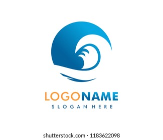Circle wave abstract logo template vector