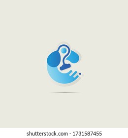 Circle wave abstract vector logo design.  Cleaning logo.