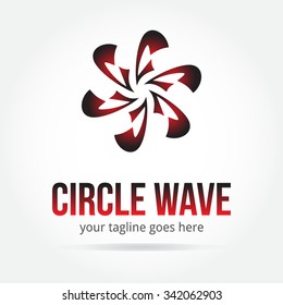 circle wave abstract vector logo design template paper creative office icon business company symbol concept