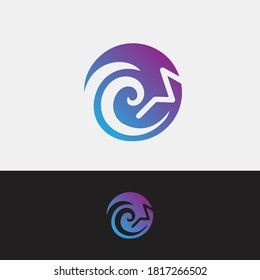 Circle wave gradient purple vector design Illustration
