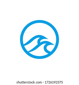 Circle wave icon logo design vector template